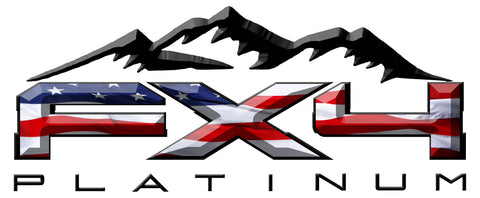 3D Ford FX4 Platinum American Flag Patriotic Vinyl Decal