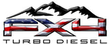 FX4 Turbo Diesel Mountains American Flag 3D Vinyl Decal Fits All Makes and Models