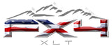 FX4 XLT Mountains American Flag 3D Vinyl Decal Fits All Makes and Models