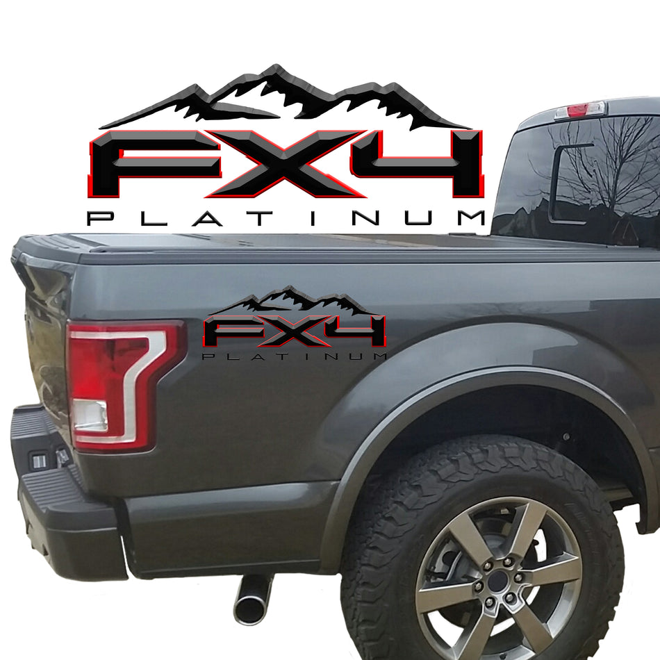 FX4 Platinum Mountains 2-Color 3D Vinyl Decal Fits All Makes and Models