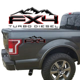 FX4 Turbo Diesel Mountains 2-Color 3D Vinyl Decal Fits All Makes and Models