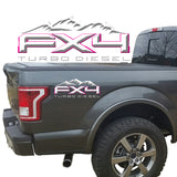 FX4 Turbo Diesel Mountains 2-Color 3D Vinyl Decal Fits All Makes and Models