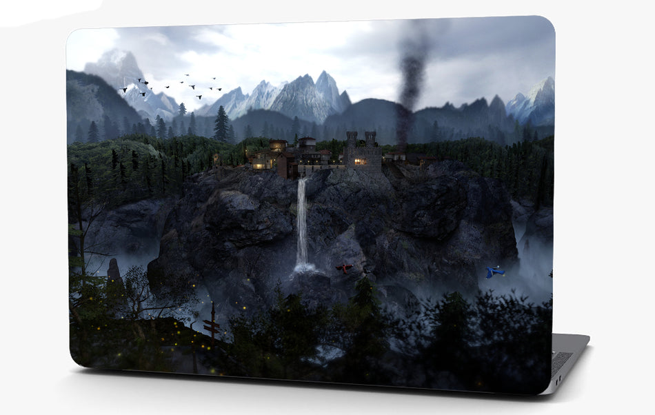 Fantasy Mountain Waterfall Vinyl Laptop Computer Skin Sticker Decal Wrap Macbook Various Sizes