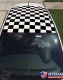 Checkered Roof Square Checkerboard Decals for Fiat Abarth, 500, Punto 2010-2015