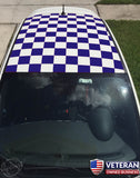 Checkered Roof Square Checkerboard Decals for Fiat Abarth, 500, Punto 2010-2015