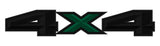 2 x Black 2 Color 4x4 3D Printed Carbon Fiber Universal Truck Bed Vinyl Decal