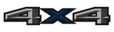 2 x Grey 4x4 3D Printed Carbon Fiber Universal Truck Bed Vinyl Decal