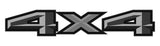 2 x Grey 4x4 3D Printed Carbon Fiber Universal Truck Bed Vinyl Decal