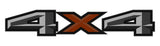 2 x Grey 4x4 3D Printed Carbon Fiber Universal Truck Bed Vinyl Decal