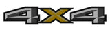 2 x Grey 4x4 3D Printed Carbon Fiber Universal Truck Bed Vinyl Decal