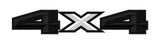 2 x Black 4x4 3D Universal Truck Bed Vinyl Decal