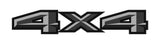 2 x Grey 2 Color 4x4 3D Universal Truck Bed Vinyl Decal