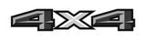 2 x Grey 2 Color 4x4 3D Universal Truck Bed Vinyl Decal