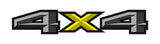 2 x Grey 2 Color 4x4 3D Universal Truck Bed Vinyl Decal