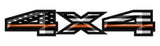 4x4 3D American Flag/Distressed American Thin Blue Red Green Orange Yellow Line Flag Truck Bed Vinyl Decal Patriotic TBL/TRL/TGL/TOL/TYL