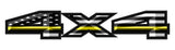 4x4 3D American Flag/Distressed American Thin Blue Red Green Orange Yellow Line Flag Truck Bed Vinyl Decal Patriotic TBL/TRL/TGL/TOL/TYL
