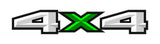 2 x White 2 Color 4x4 3D Universal Truck Bed Vinyl Decal
