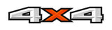 2 x White 2 Color 4x4 3D Universal Truck Bed Vinyl Decal