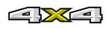 2 x White 2 Color 4x4 3D Universal Truck Bed Vinyl Decal