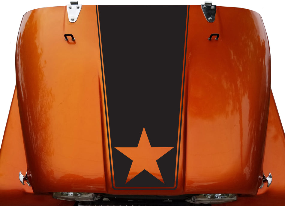 Freedom Star Hood Blackout Vinyl Decal Sticker fit: Jeep CJ 5 6 7 8