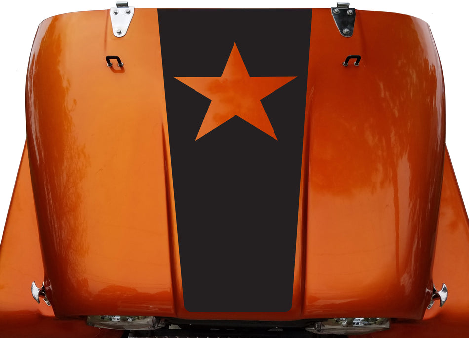 Freedom Star Hood Blackout Vinyl Decal Sticker fit: Jeep CJ 5 6 7 8