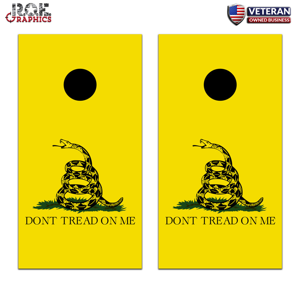Gadsden Flag Don't Tread on me Cornhole Board Bag Toss Wrap Set- patriotic