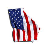 Georgia Waving USA American Flag. Patriotic Vinyl Sticker