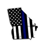 Georgia Distressed Subdued US Flag Thin Blue Line/Thin Red Line/Thin Green Line Sticker. Support Police/Firefighters/Military