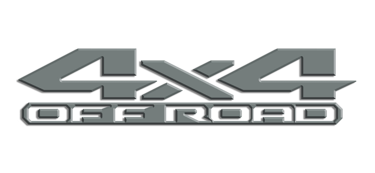 Grey 3D 4x4 Off Road Bedside Vinyl Decals  Dodge Ram 1500 2500 3500 