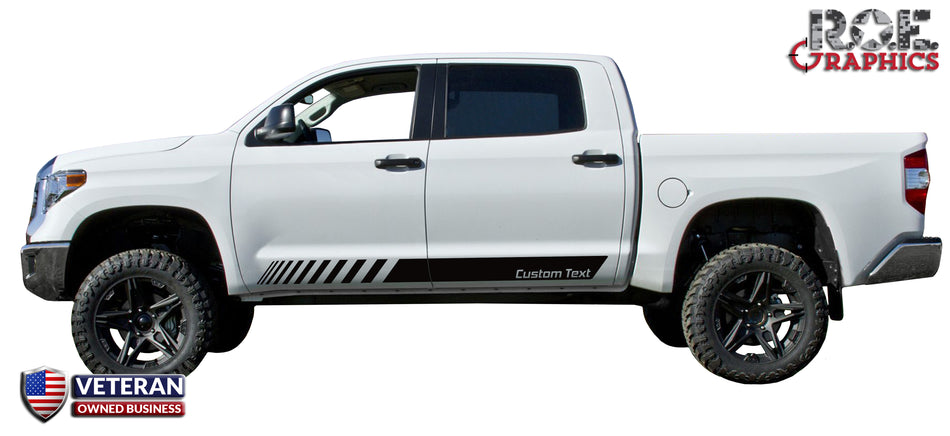 Custom Text Door stripe Kit Decals Vinyl Stickers Bedside Set: fit Toyota Tundra