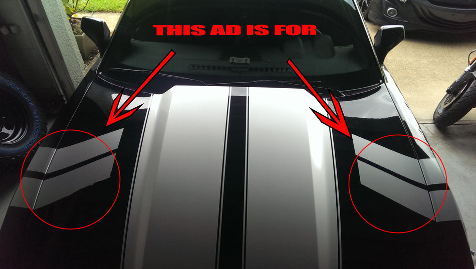 Chevy Camaro 4.25" Fender Hood Hash Stripes Both Sides RS SS LT Vinyl 2010-2014