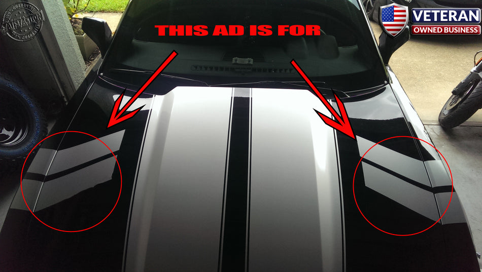 Chevy Camaro 5" Fender Hood Hash Stripes Both Sides RS SS LT LE Vinyl 2010-2014