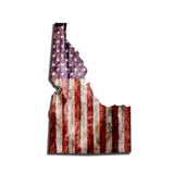 Idaho Distressed Tattered Subdued USA American Flag Vinyl Sticker