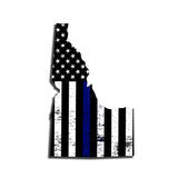 Idaho Distressed Subdued US Flag Thin Blue Line/Thin Red Line/Thin Green Line Sticker. Support Police/Firefighters/Military
