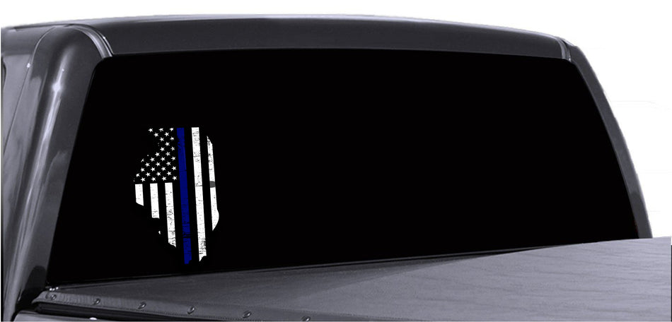 Illinois Distressed Subdued US Flag Thin Blue Line/Thin Red Line/Thin Green Line Sticker. Support Police/Firefighters/Military