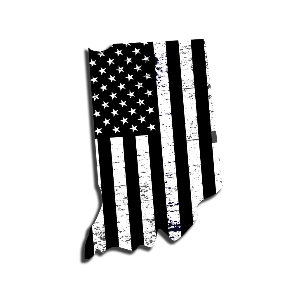 Indiana Distressed Subdued US Flag Thin Blue Line/Thin Red Line/Thin G ...