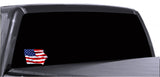 Iowa Waving USA American Flag. Patriotic Vinyl Sticker