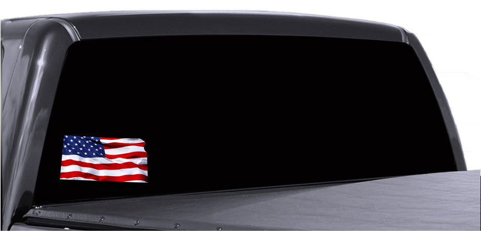 Kansas Waving USA American Flag. Patriotic Vinyl Sticker