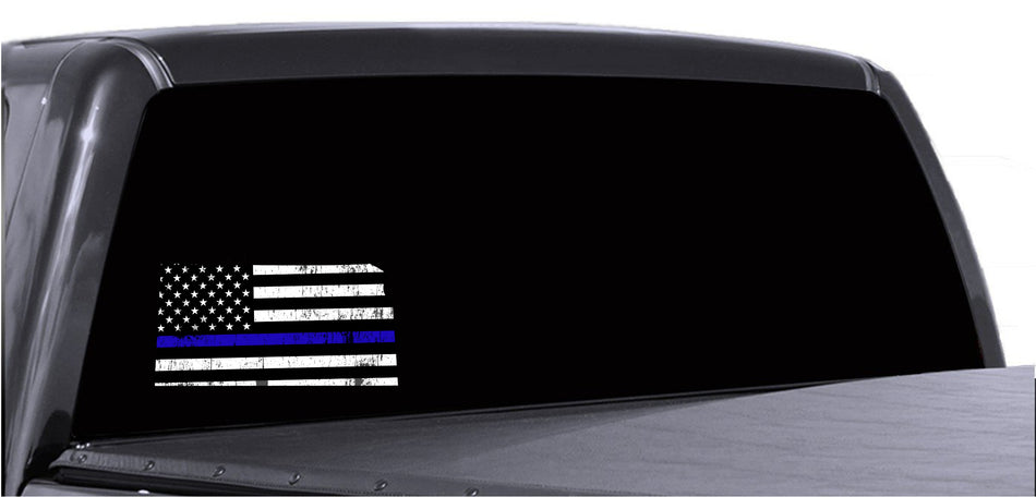 Kansas Distressed Subdued US Flag Thin Blue Line/Thin Red Line/Thin Green Line Sticker. Support Police/Firefighters/Military