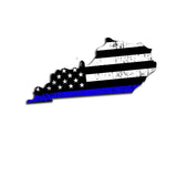 Kentucky Distressed Subdued US Flag Thin Blue Line/Thin Red Line/Thin Green Line Sticker. Support Police/Firefighters/Military