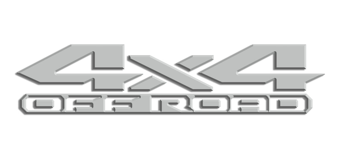 Light Grey 3D 4x4 Off Road Bedside Vinyl Decals  Dodge Ram 1500 2500 3500 