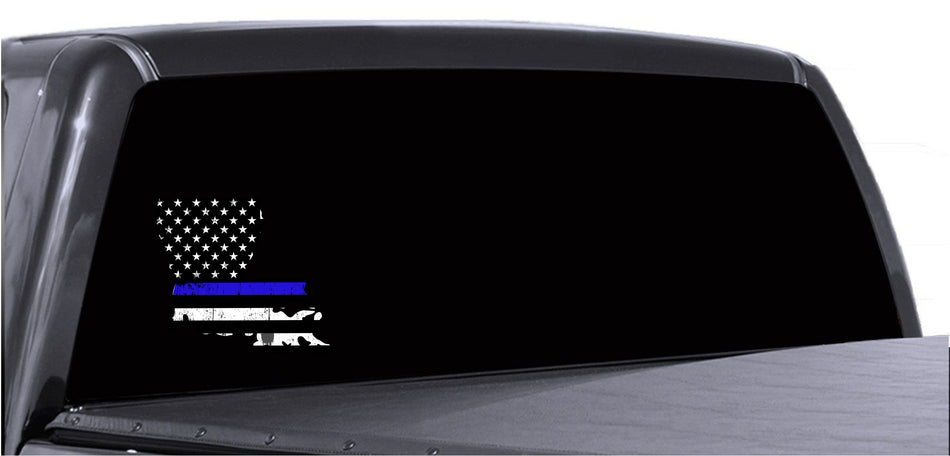 Louisiana Distressed Subdued US Flag Thin Blue Line/Thin Red Line/Thin Green Line Sticker. Support Police/Firefighters/Military
