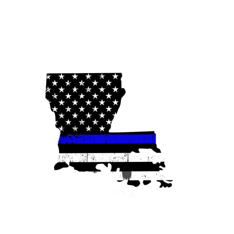 Louisiana Distressed Subdued US Flag Thin Blue Line/Thin Red Line/Thin Green Line Sticker. Support Police/Firefighters/Military