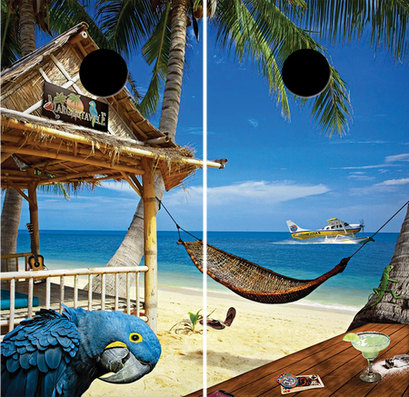 Margaritaville Custom Cornhole Vinyl Wrap