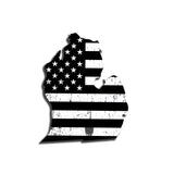 Michigan Distressed Subdued US Flag Thin Blue Line/Thin Red Line/Thin Green Line Sticker. Support Police/Firefighters/Military