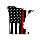 Minnesota Distressed Subdued US Flag Thin Blue Line/Thin Red Line/Thin Green Line Sticker. Support Police/Firefighters/Military