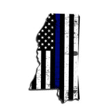 Mississippi Distressed Subdued US Flag Thin Blue Line/Thin Red Line/Thin Green Line Sticker. Support Police/Firefighters/Military