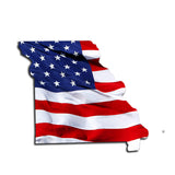 Missouri Waving USA American Flag. Patriotic Vinyl Sticker
