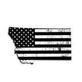 Montana Distressed Subdued US Flag Thin Blue Line/Thin Red Line/Thin Green Line Sticker. Support Police/Firefighters/Military