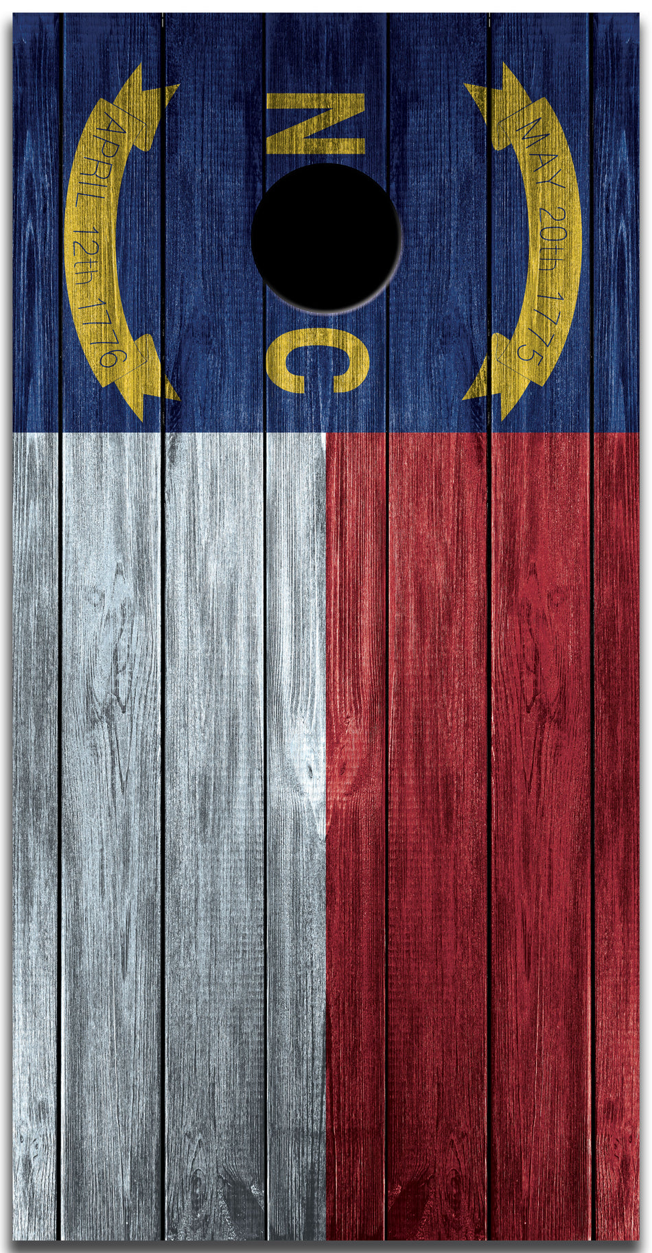 North Carolina State Flag Custom Cornhole Vinyl Wrap